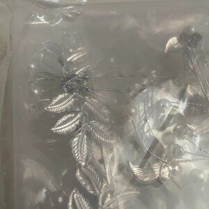 Bridal Pearl & Rhinestone Leaf Hair Accessory Set